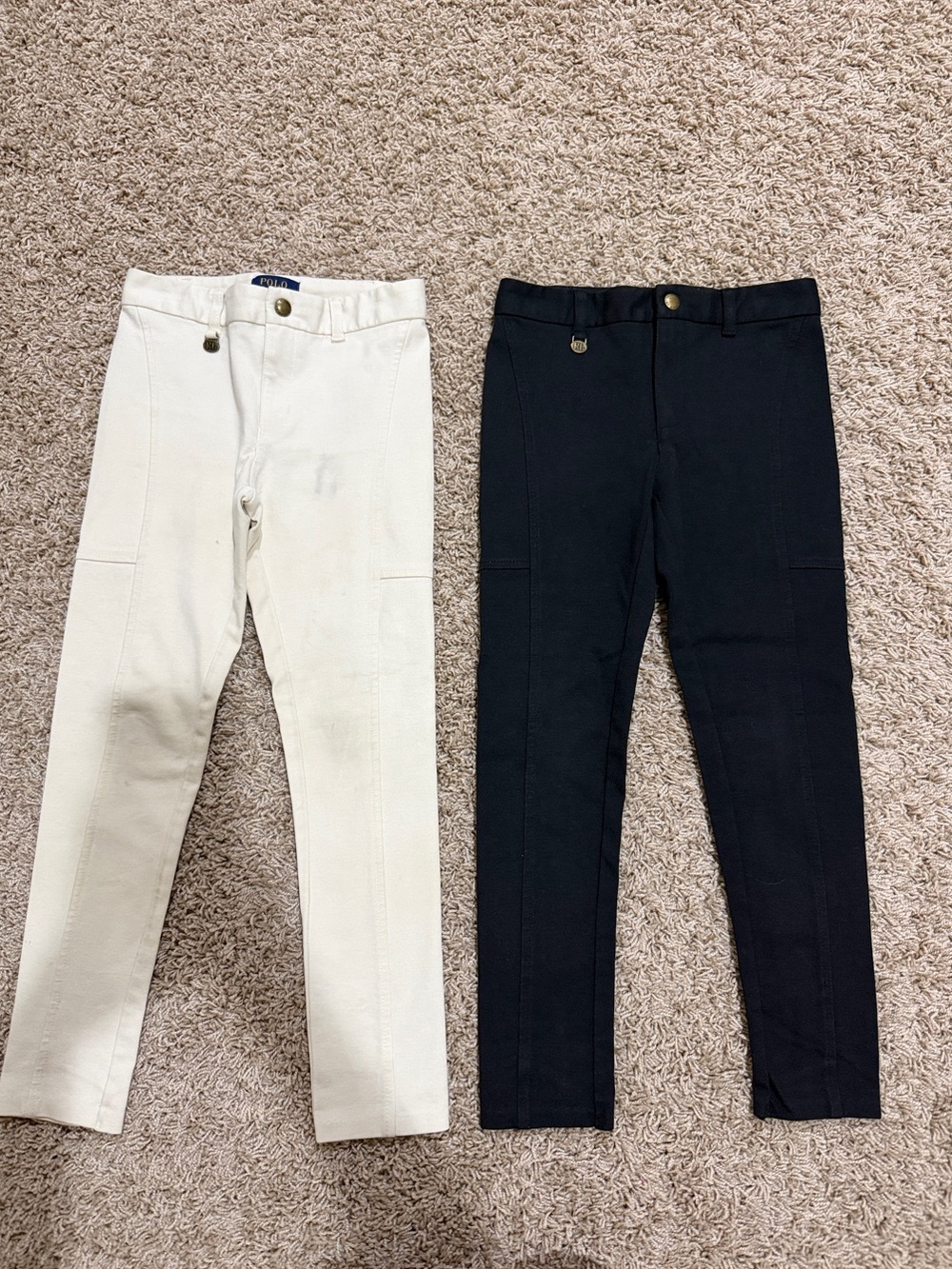 Dual Skinny Ponte Pants - Black and Cream
